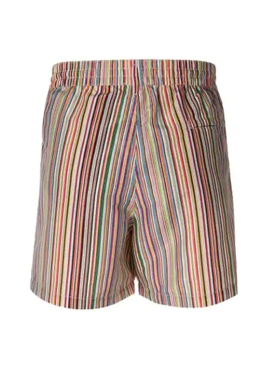 Shop Paul Smith Striped Swim Shorts In Red