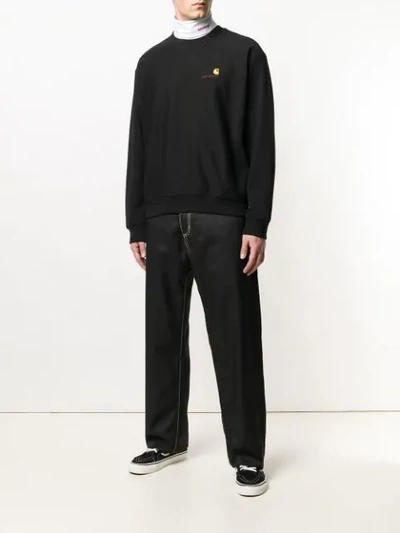 Carhartt American Script Crewneck Sweatshirt In Black
