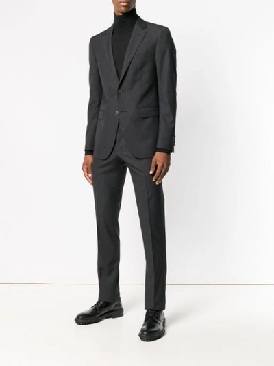 Shop Lanvin Pinstripe Suit - Grey