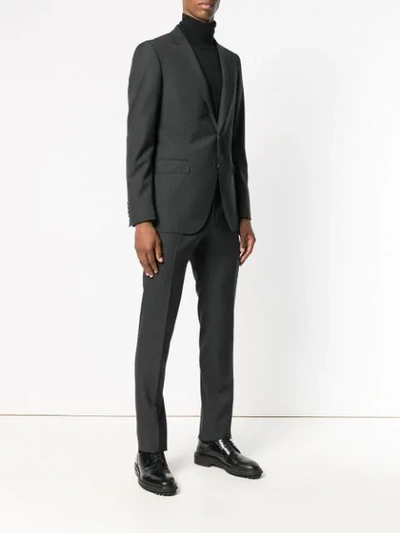 Shop Lanvin Pinstripe Suit - Grey