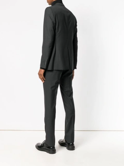 Shop Lanvin Pinstripe Suit - Grey