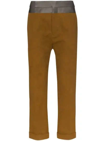 Shop Haider Ackermann Tailored Cropped Trousers In Brown