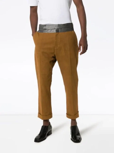 Shop Haider Ackermann Tailored Cropped Trousers In Brown