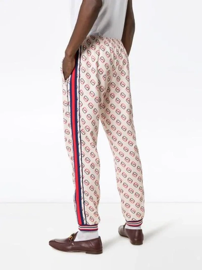 GUCCI GG LOGO PRINT TRACK PANTS - 大地色