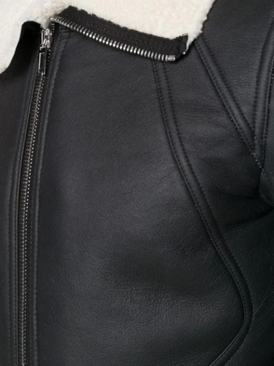 Shop Rick Owens Slim-fit Shearling Jacket - Black