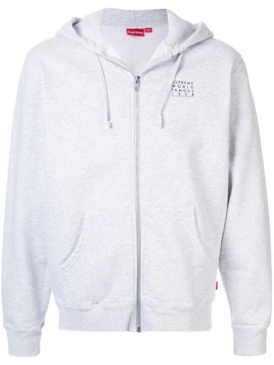 Shop Supreme World Famous Hoodie In Grey
