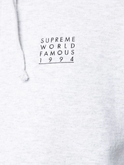 Shop Supreme World Famous Hoodie In Grey