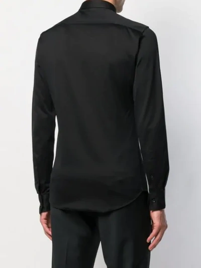 Shop Emporio Armani Poplin Shirt In Black