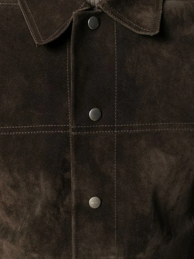 Shop Rick Owens Suede Jacket In Brown