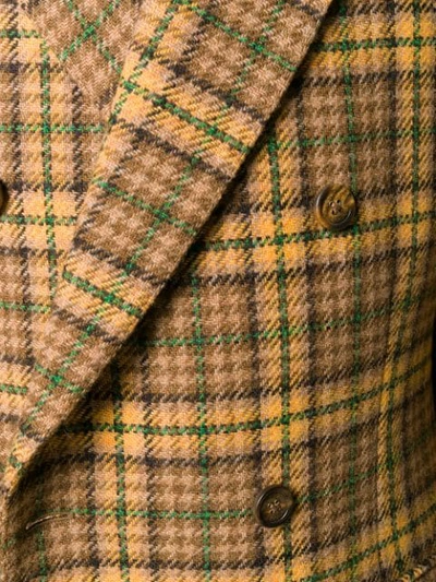 Shop Golden Goose Double-breasted Tweed Coat In Brown