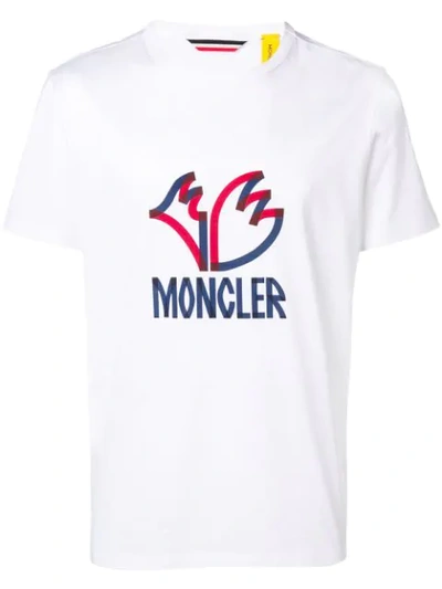 Shop Moncler Logo Patch T In White