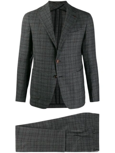 Shop Tagliatore Checked Suit In Grey