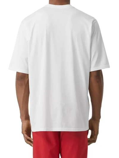 Shop Burberry Logo Print Cut-outt-shirt In White