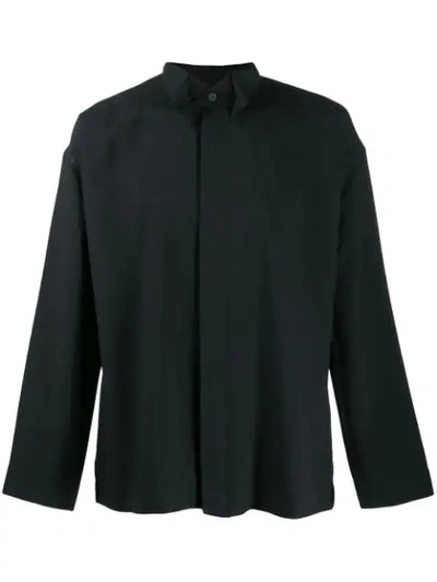 Shop Issey Miyake Hemd Mit Faltendetails In Black