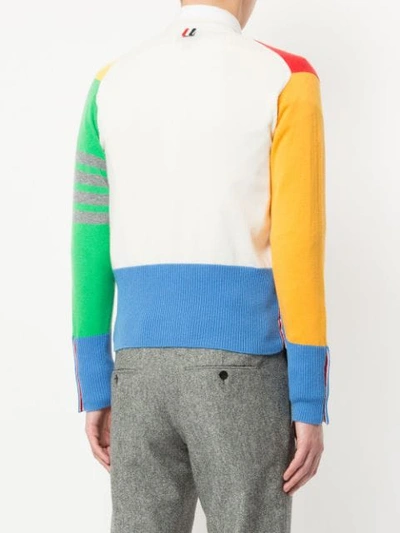 Shop Thom Browne Colourblock Cardigan - Multicolour