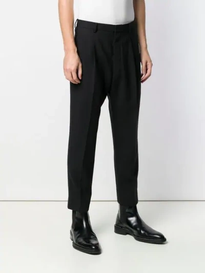 Shop Ami Alexandre Mattiussi High-waisted Pleated Trousers In Black