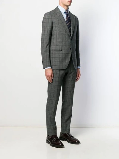 Shop Tagliatore Check Patterned Suit In Grey