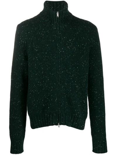ZIPPED SPECKLED CARDIGAN
