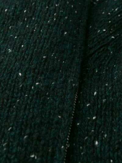 Shop Maison Margiela Zipped Speckled Cardigan In Green
