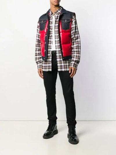 Shop Dsquared2 Dropped Military Checked Shirt In White