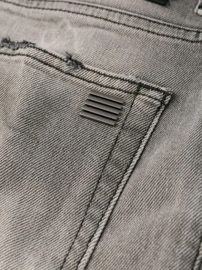 Shop Palm Angels Zip Detail Skinny Jeans In Grey