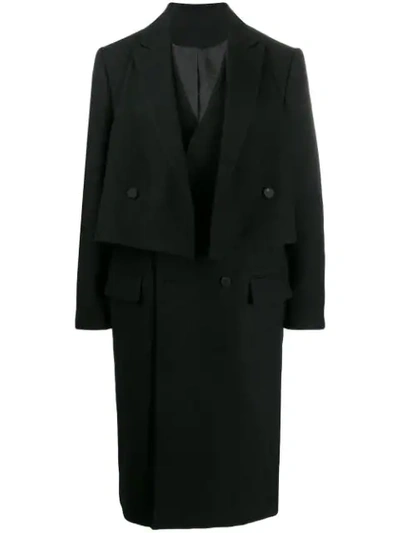 Shop D.gnak By Kang.d Double Breasted Coat In Black