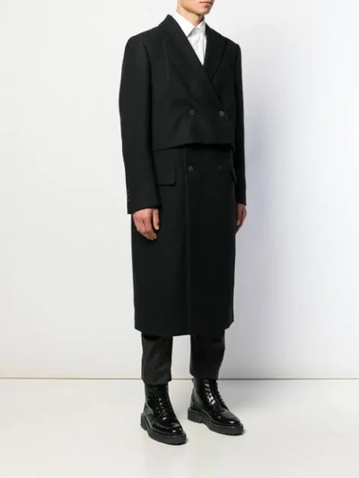 Shop D.gnak By Kang.d Double Breasted Coat In Black