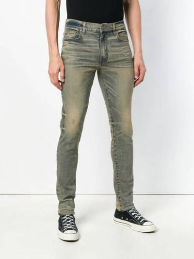 Shop Amiri Slim-fit Fade Effect Jeans - Blue