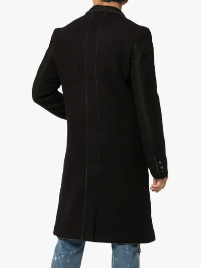 Shop Lot78 Double Breasted Wool Blend Overcoat - Black