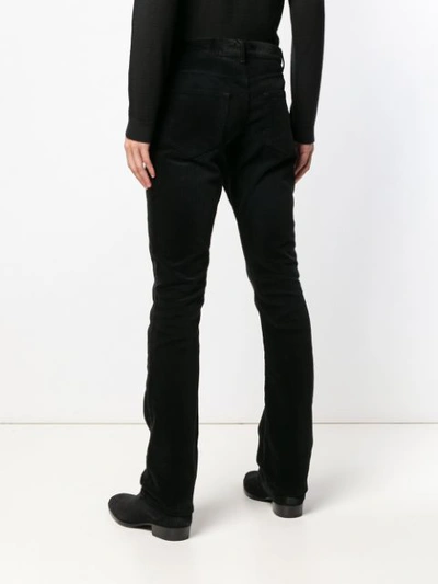 Shop Saint Laurent Slim Fit Corduroy Trousers - Black