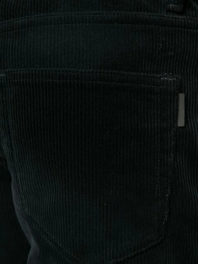 Shop Saint Laurent Slim Fit Corduroy Trousers - Black