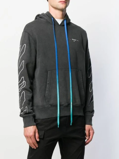 Shop Off-white Embroidered Diag Hoodie In Black