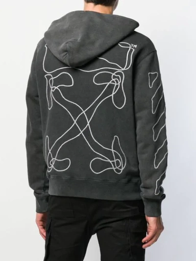 Shop Off-white Embroidered Diag Hoodie In Black
