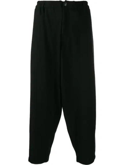 Shop Yohji Yamamoto Loose Fit Drop-crotch Trousers In Black