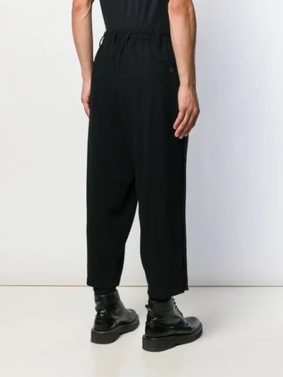 Shop Yohji Yamamoto Loose Fit Drop-crotch Trousers In Black