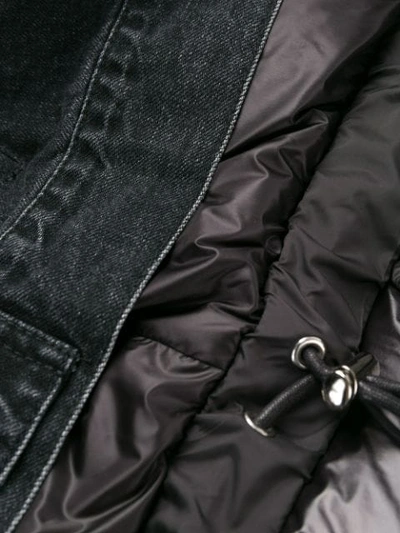 Shop Sacai Denim Down Jacket In Black