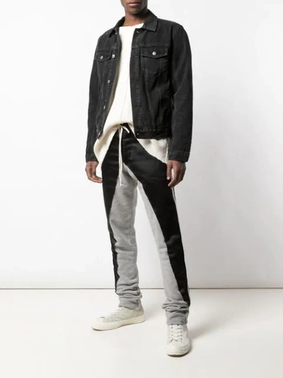 GREG LAUREN PANELLED TRACK PANTS - 黑色