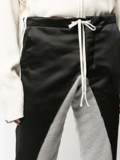 Shop Greg Lauren Panelled Track Pants In Black