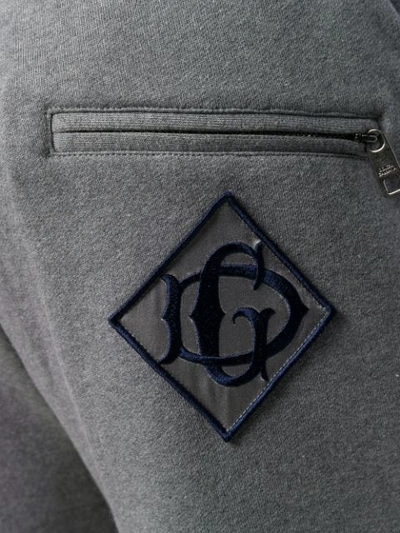 Shop Dolce & Gabbana Logo Patch Track Pants In Grey