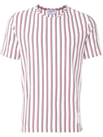 Shop Thom Browne Stripe Jersey T-shirt In White
