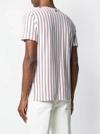 Shop Thom Browne Stripe Jersey T-shirt In White