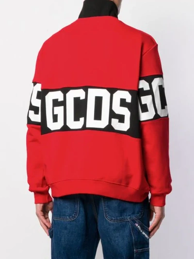 Gcds Long Sleeve Block Color Logo Sweater In Red