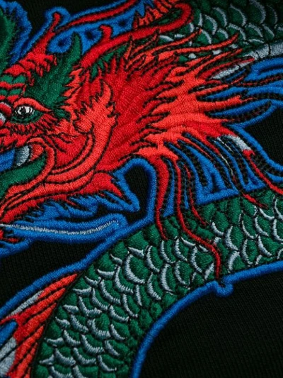 Shop Kenzo Embroidered Dragon Sweatshirt In Black