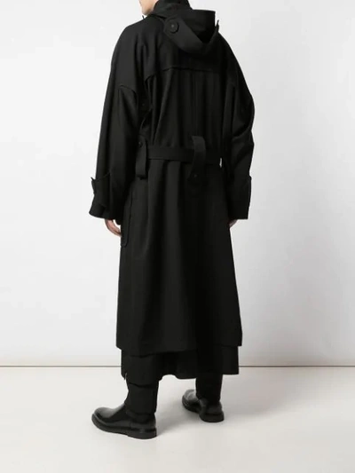Shop Yohji Yamamoto Big Button Coat In Black