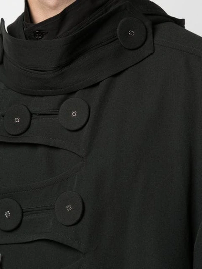 Shop Yohji Yamamoto Big Button Coat In Black