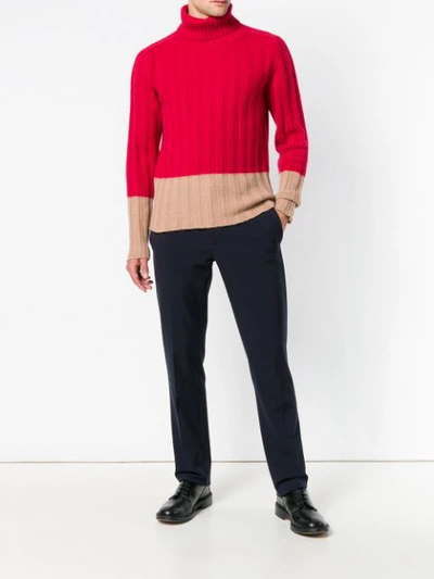 Shop Mp Massimo Piombo Roll Neck Sweater In Red