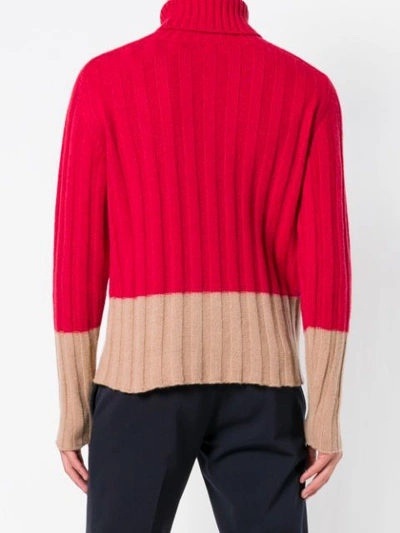 Shop Mp Massimo Piombo Roll Neck Sweater In Red
