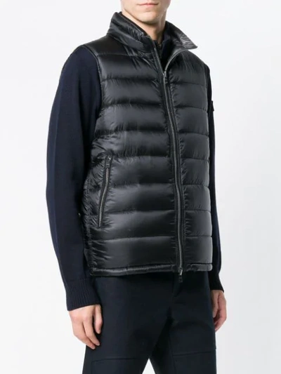 Shop Herno Zipped Padded Gilet In Black