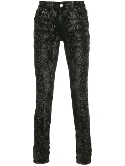 AMIRI PYTHON PRINT SKINNY JEANS - 灰色