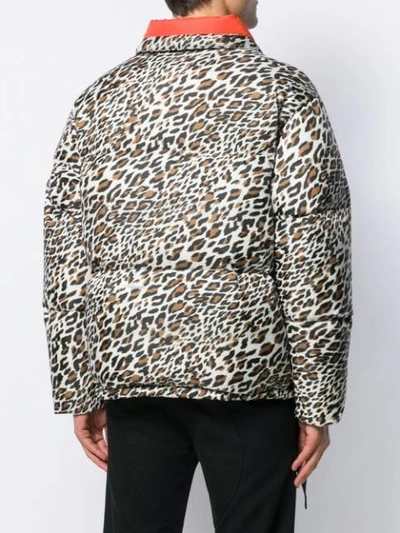 Shop Roberto Cavalli Leopard Print Puffer Jacket In Black